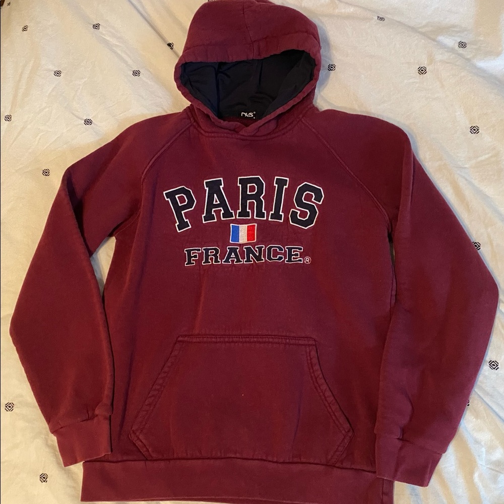 Maroon Paris hoodie size M